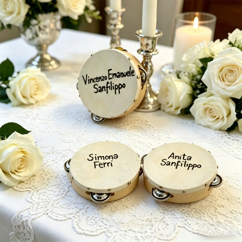 Musical Instruments Names - 3/5 pezzi ﻿ Tamburelli Nuziali Personalizzati