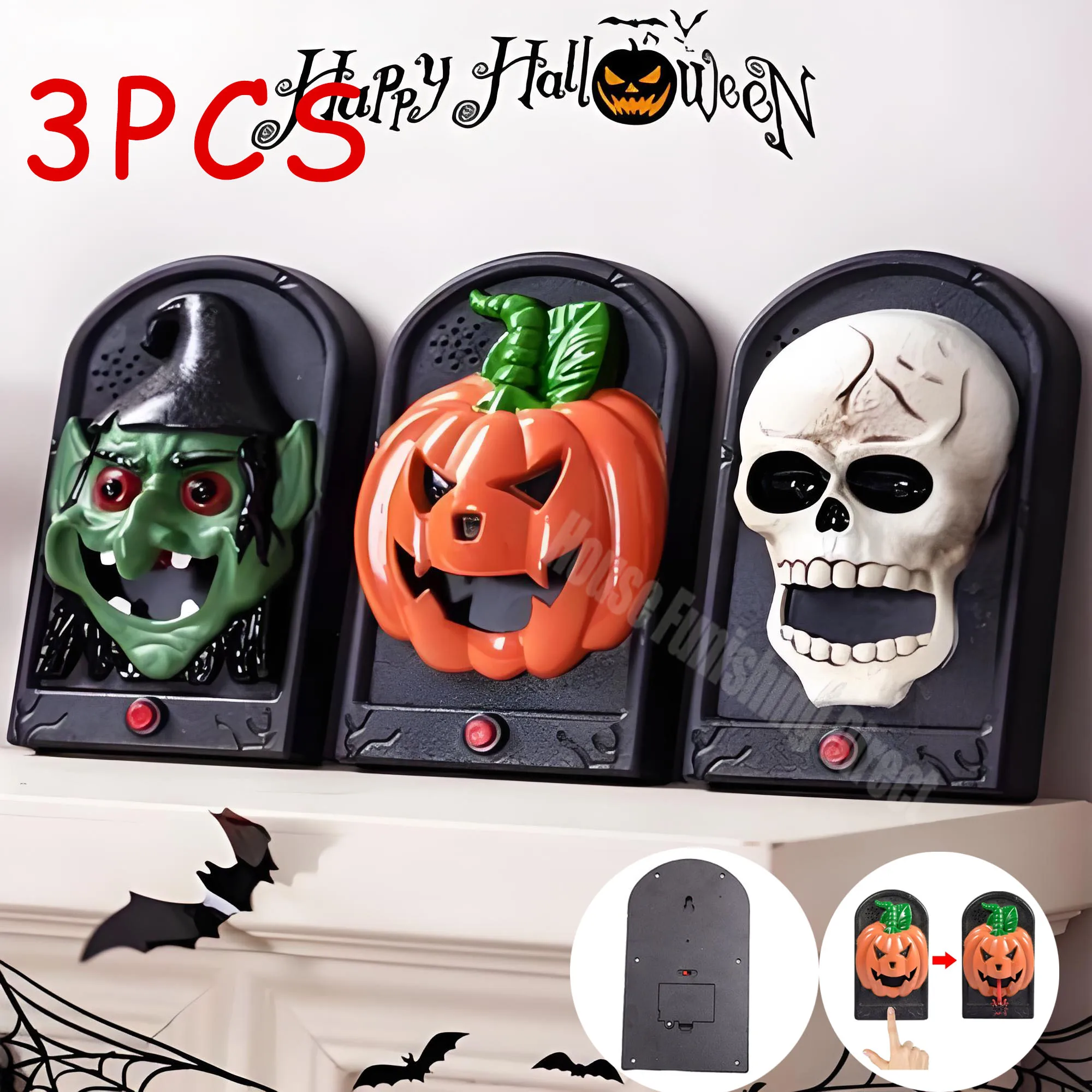 Musical Instrument Gong - Halloween Haunted campanello animato bulbo oculare