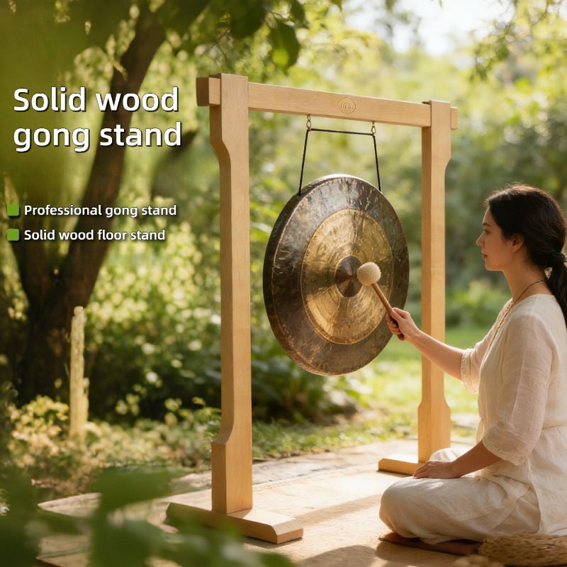 Musical Instrument Gong - Supporto per Gong in Legno Massiccio,