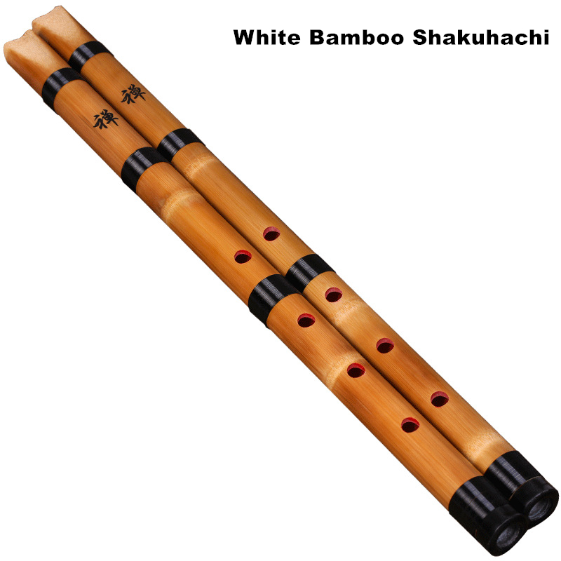 Musical Instrument Japanese - Shakuhachi Chiba di bambù bianco naturale
